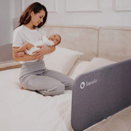 Lionelo - Barrière de sécurité pour lit LORA gris foncé
