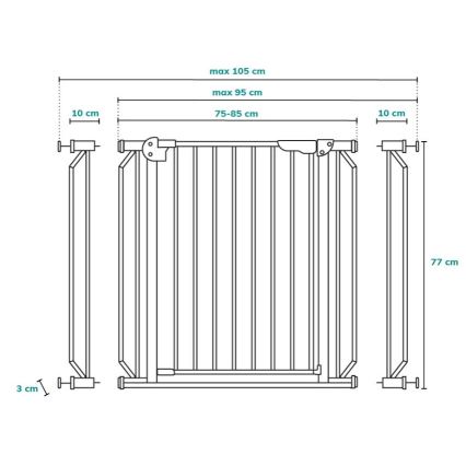 Lionelo - Barrière de sécurité TRUUS SLIM LED gris