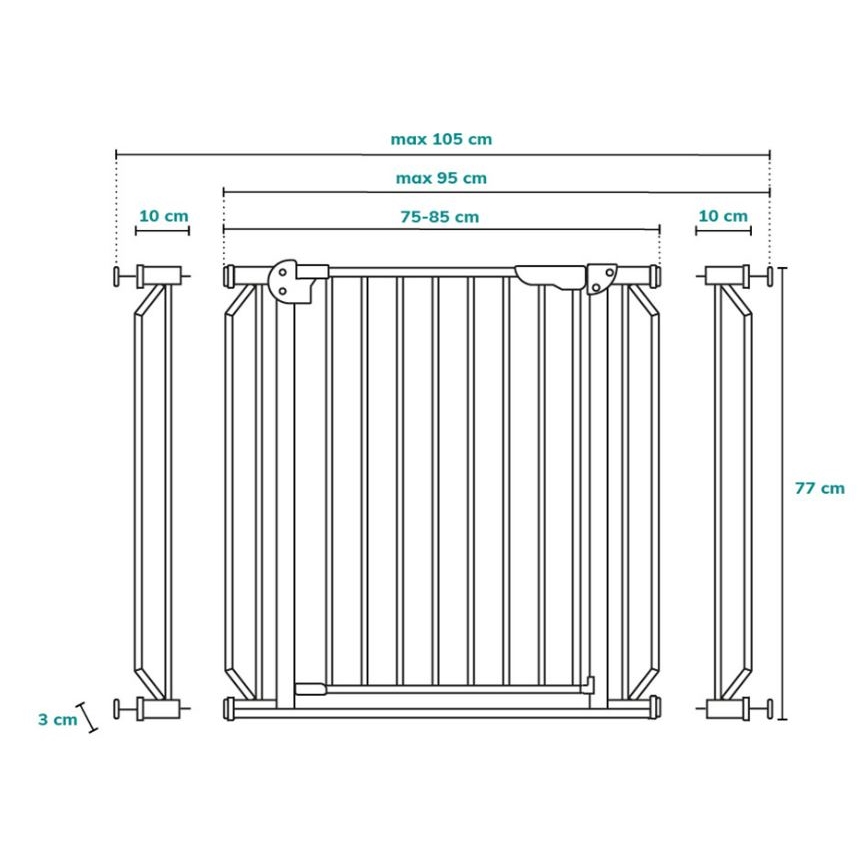 Lionelo - Barrière de sécurité TRUUS SLIM LED gris