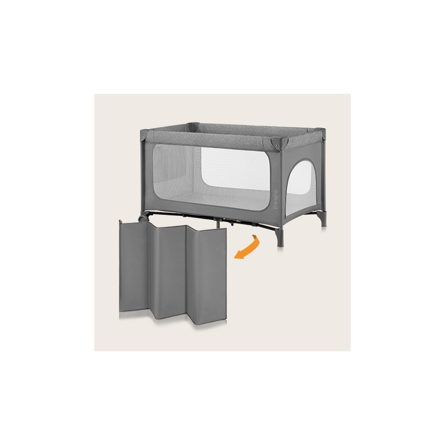 Lionelo - Berceau de voyage JASMIN EASY FOLD Grey Stone