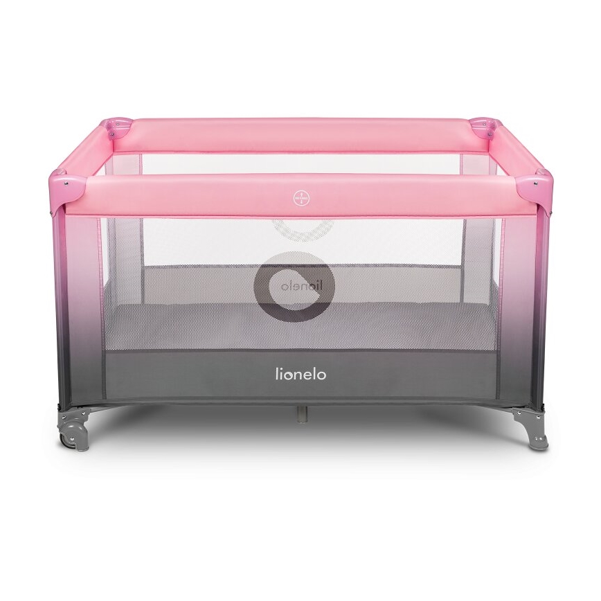 Lionelo - Berceau de voyage STEFI rose/gris
