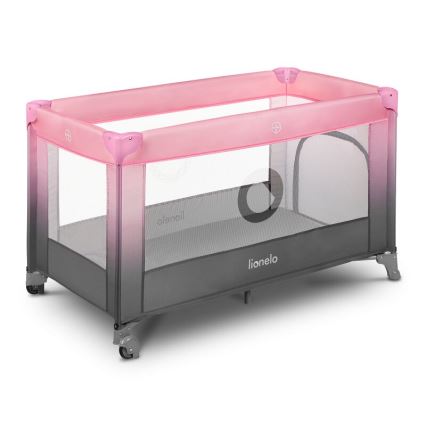 Lionelo - Berceau de voyage STEFI rose/gris