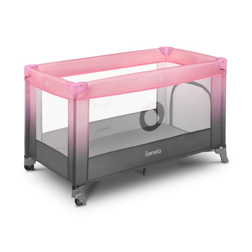 Lionelo - Berceau de voyage STEFI rose/gris