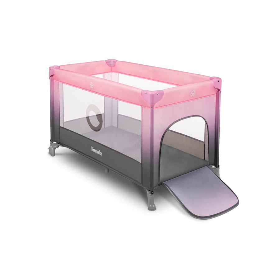 Lionelo - Berceau de voyage STEFI rose/gris