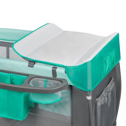 Lionelo - Berceau de voyage SVEN PLUS gris/turquoise