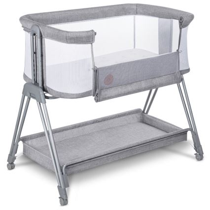 Lionelo - Berceau pour bébé 2en1 LUNA gris