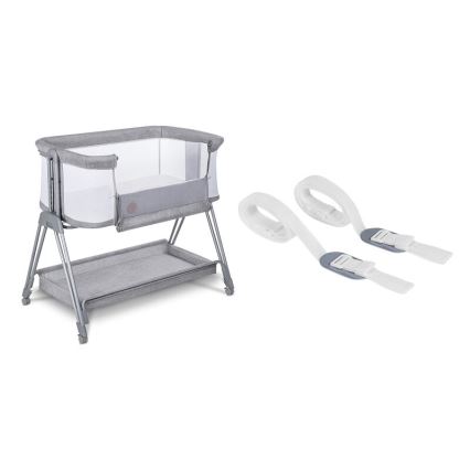 Lionelo - Berceau pour bébé 2en1 LUNA gris
