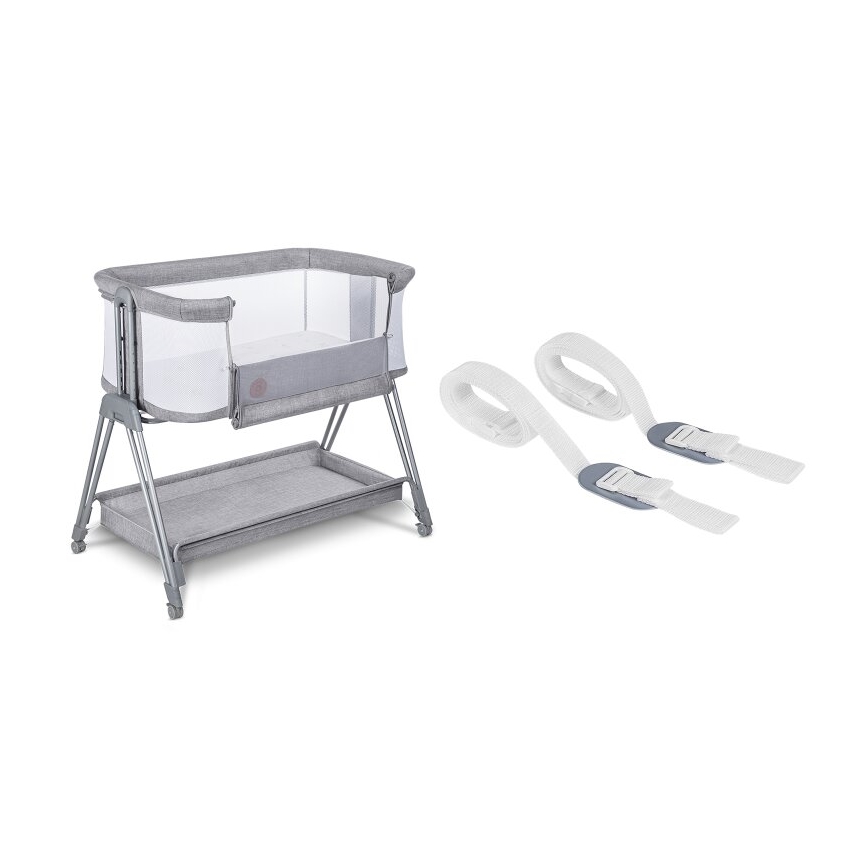 Lionelo - Berceau pour bébé 2en1 LUNA gris