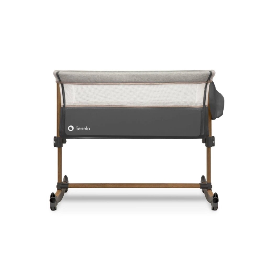 Lionelo - Berceau pour bébé 3en1 LEONIE gris/noir
