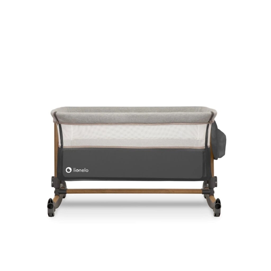 Lionelo - Berceau pour bébé 3en1 LEONIE gris/noir