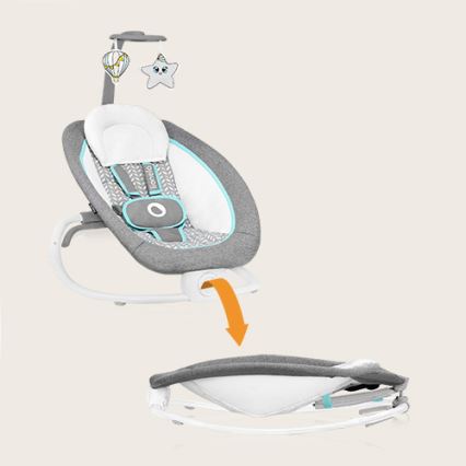 Lionelo - Berceuse vibrante pour bébé avec melodie PASCAL gris/turquoise