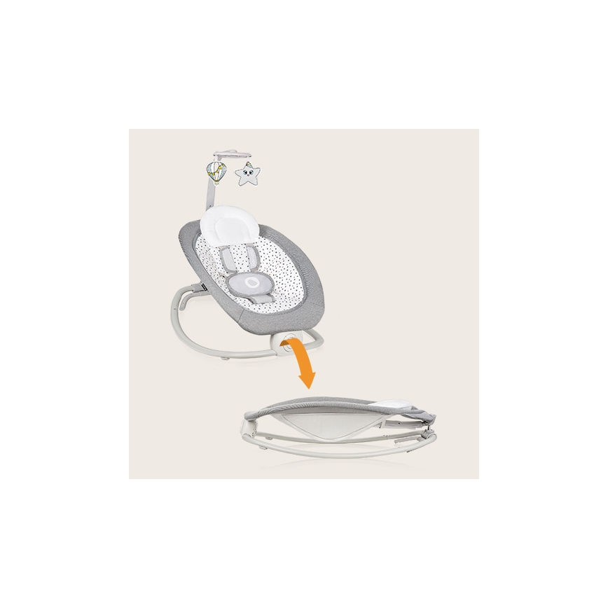 Lionelo - Berceuse vibrante pour bébé avec une mélodie PASCAL gris