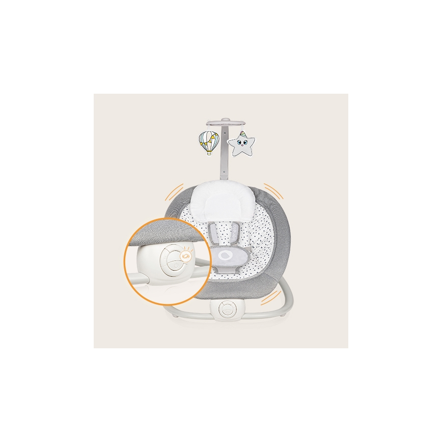 Lionelo - Berceuse vibrante pour bébé avec une mélodie PASCAL gris