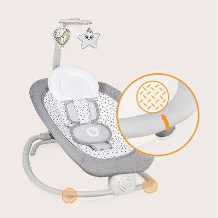 Lionelo - Berceuse vibrante pour bébé avec une mélodie PASCAL gris