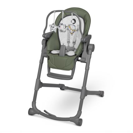 Lionelo - Chaise de repas 2 en 1 pour enfant CORA PLUS Vert olive
