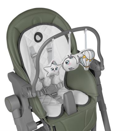 Lionelo - Chaise de repas 2 en 1 pour enfant CORA PLUS Vert olive
