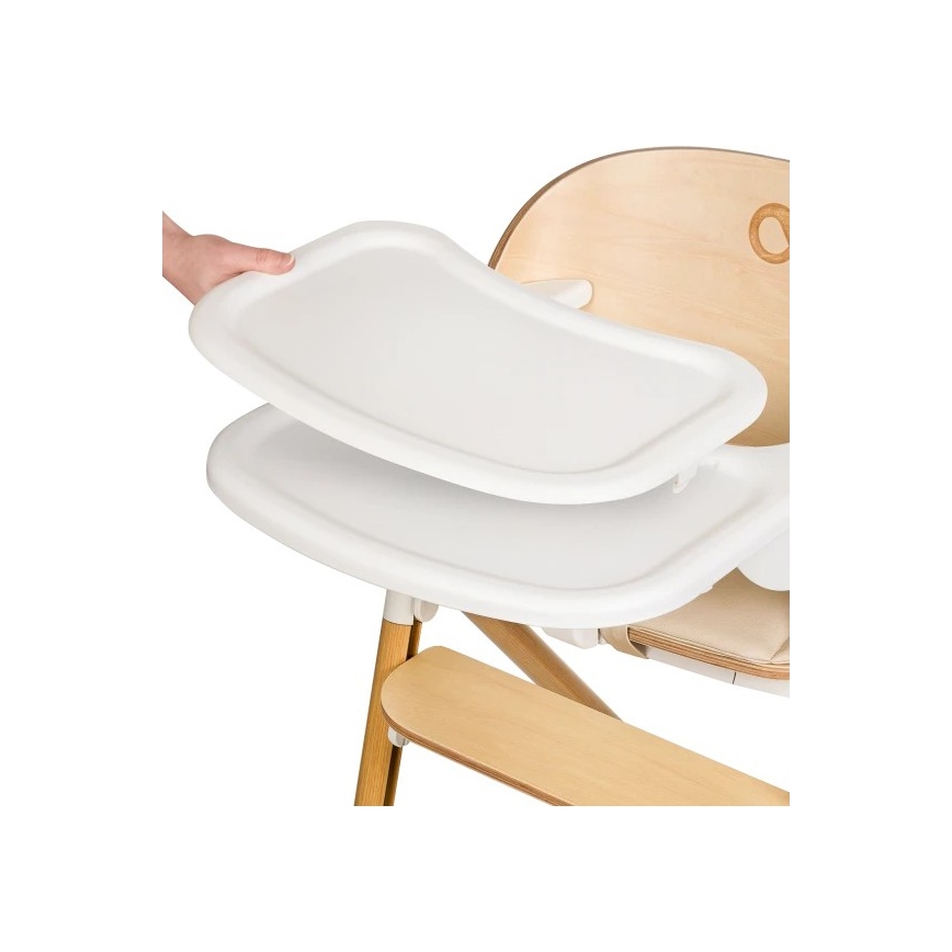 Lionelo - Chaise de repas 3 en 1 pour enfant CELIA Blanc / bois naturel