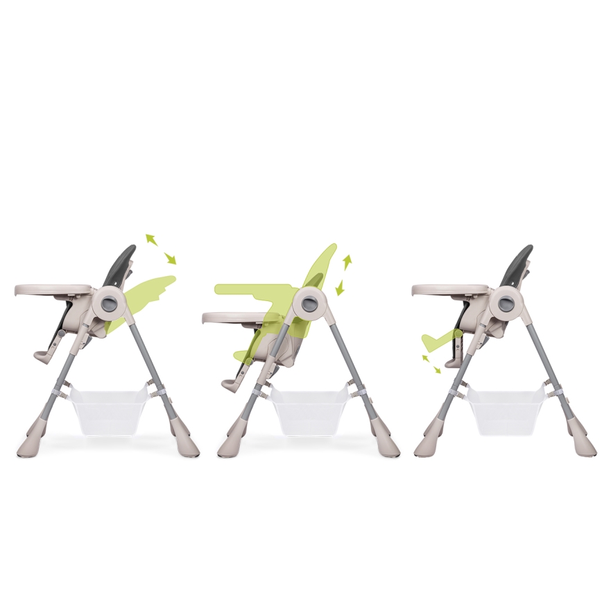 Lionelo - Chaise de repas pour enfant ZANNA grise