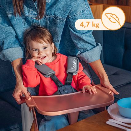 Lionelo - Chaise haute 2 en 1 KOEN Pink Rose