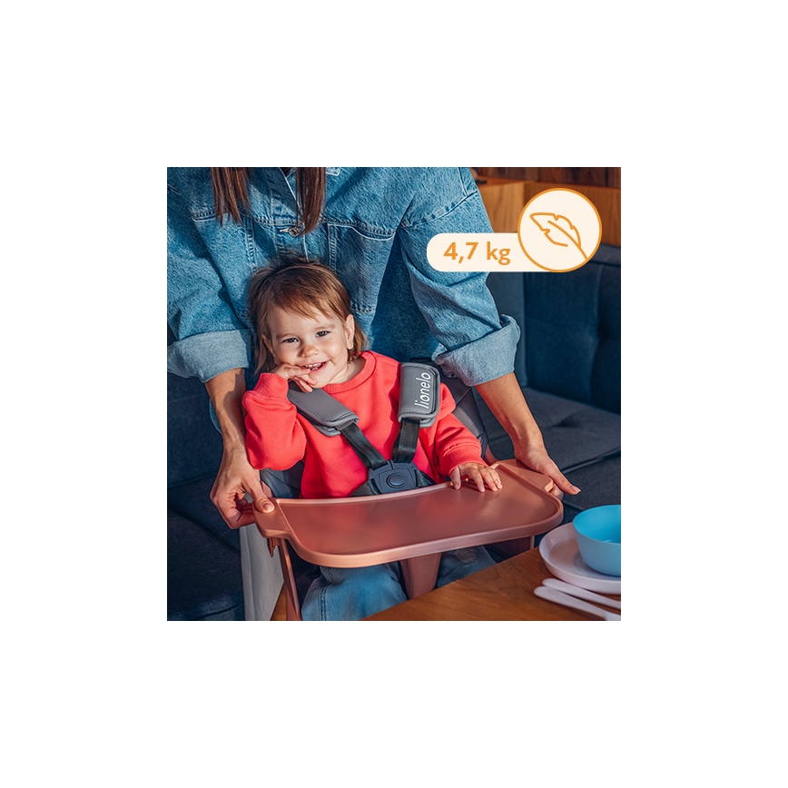 Lionelo - Chaise haute 2 en 1 KOEN Pink Rose