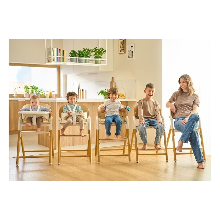 Lionelo - Chaise haute 3 en 1 pour enfant CELIA Bois Gris