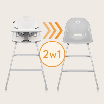Lionelo - Chaise haute enfant 2en1 DALIA blanc/gris