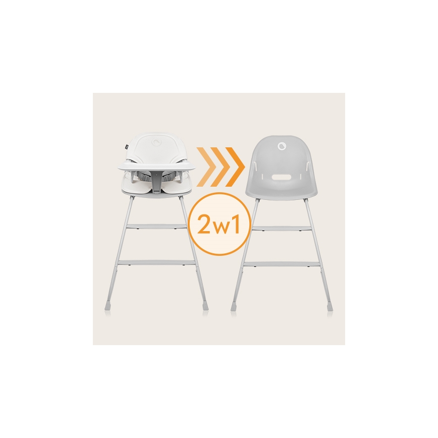 Lionelo - Chaise haute enfant 2en1 DALIA blanc/gris