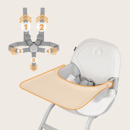 Lionelo - Chaise haute enfant 2en1 DALIA blanc/gris