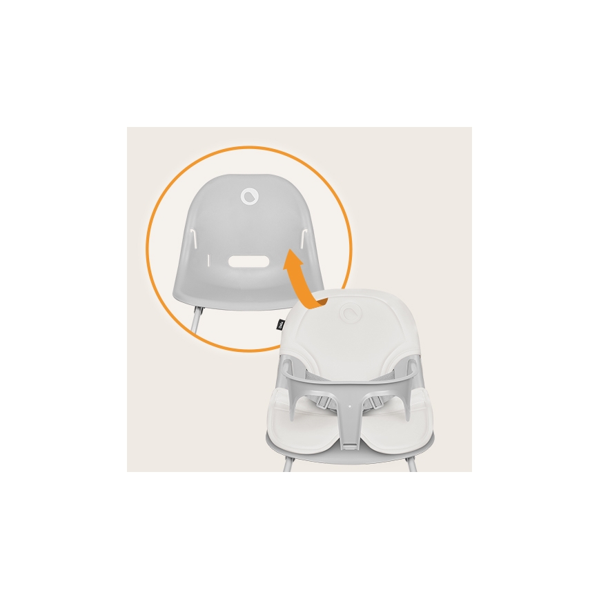 Lionelo - Chaise haute enfant 2en1 DALIA blanc/gris