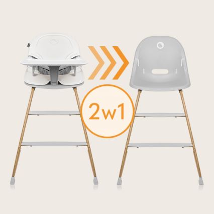 Lionelo - Chaise haute enfant 2en1 DALIA blanc/marron