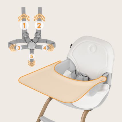 Lionelo - Chaise haute enfant 2en1 DALIA blanc/marron