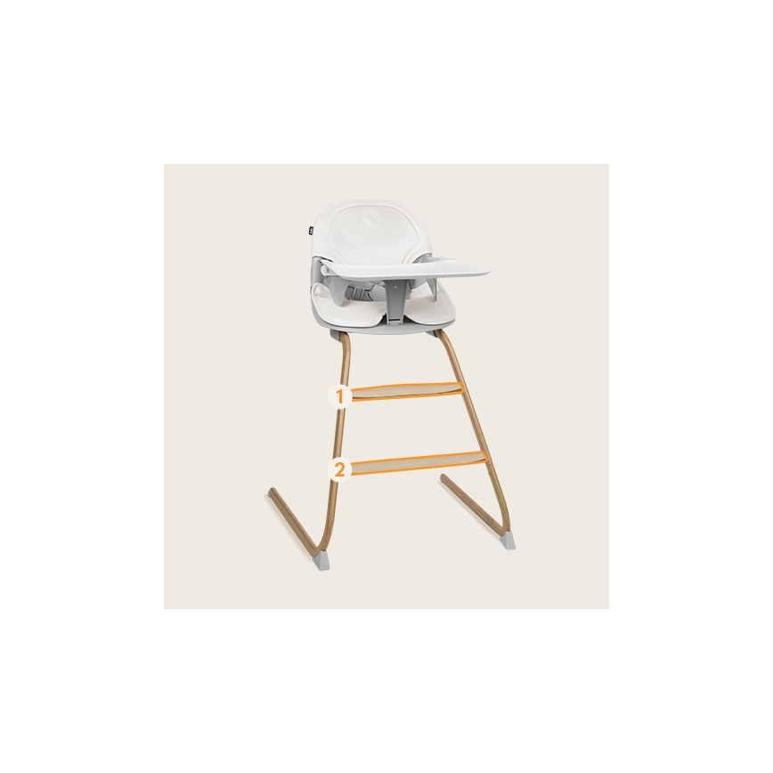 Lionelo - Chaise haute enfant 2en1 DALIA blanc/marron