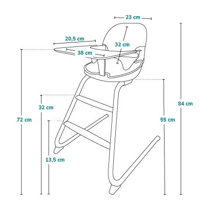 Lionelo - Chaise haute enfant 2en1 DALIA blanc/marron