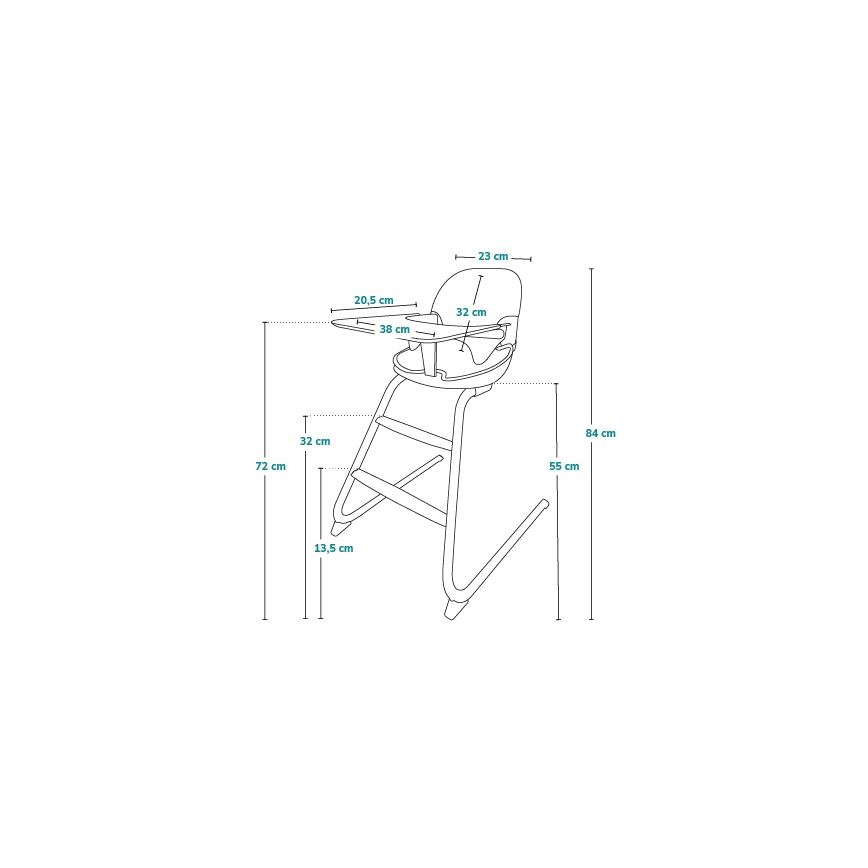 Lionelo - Chaise haute enfant 2en1 DALIA blanc/marron