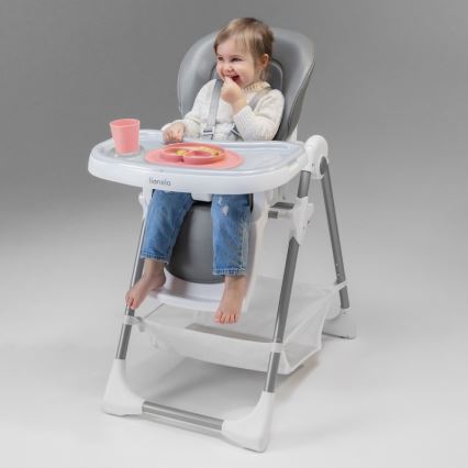 Lionelo - Chaise haute enfant LINN PLUS blanc/gris