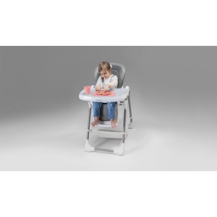 Lionelo - Chaise haute enfant LINN PLUS blanc/gris