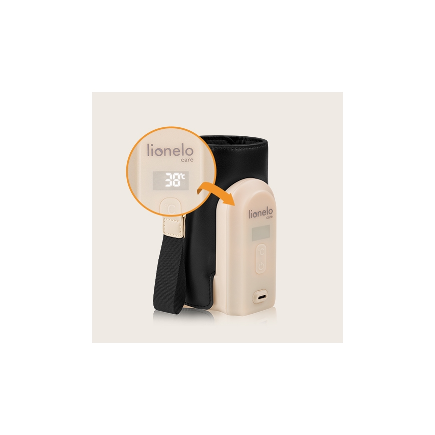 Lionelo - Chauffe-biberon rechargeable THERMUP GO EVO 18W/5V noir/beige