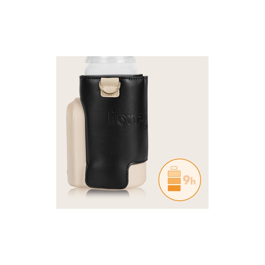 Lionelo - Chauffe-biberon rechargeable THERMUP GO EVO 18W/5V noir/beige