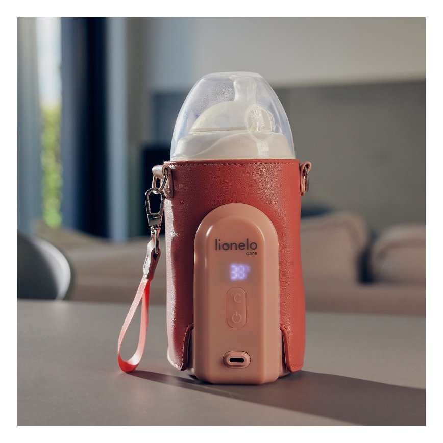 Lionelo - Chauffe-biberon rechargeable THERMUP GO EVO 18W/5V rose