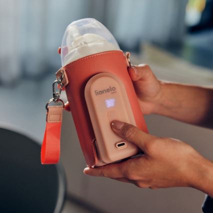 Lionelo - Chauffe-biberon rechargeable THERMUP GO EVO 18W/5V rose