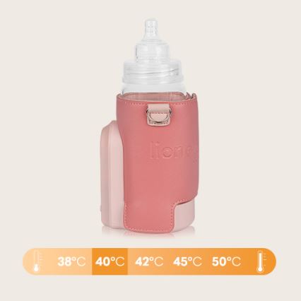 Lionelo - Chauffe-biberon rechargeable THERMUP GO EVO 18W/5V rose