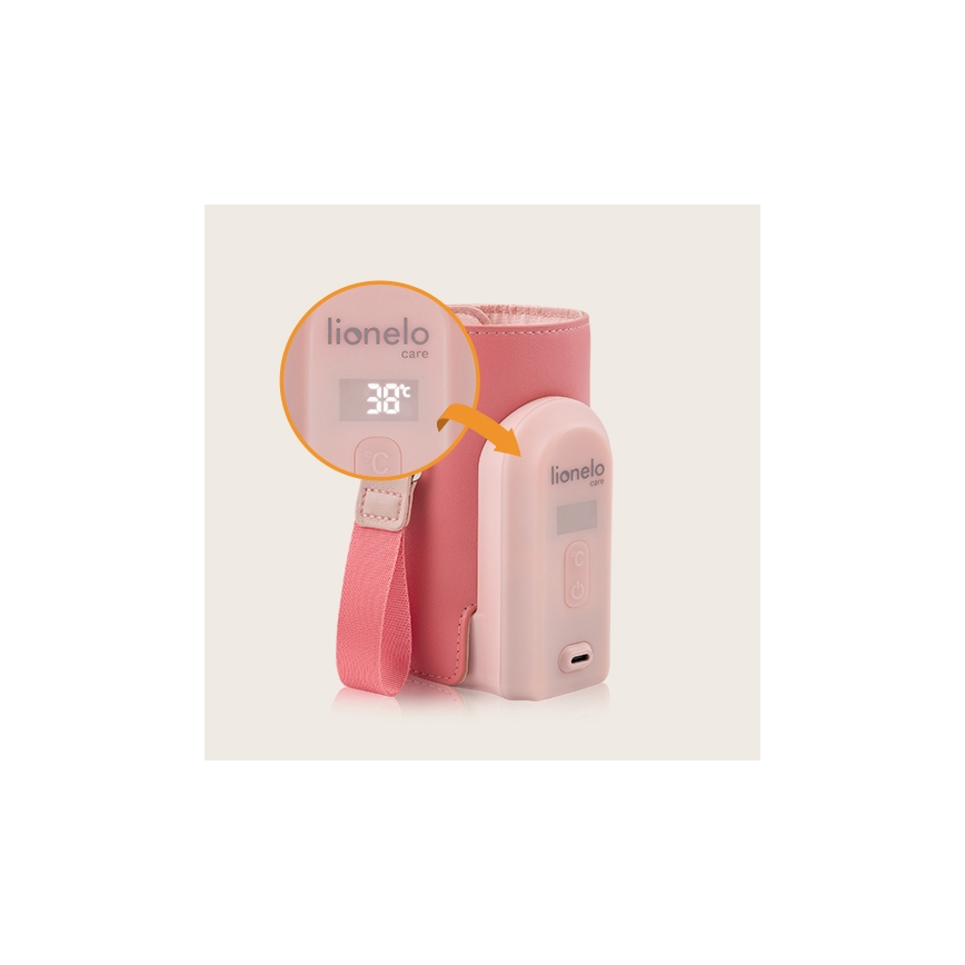 Lionelo - Chauffe-biberon rechargeable THERMUP GO EVO 18W/5V rose