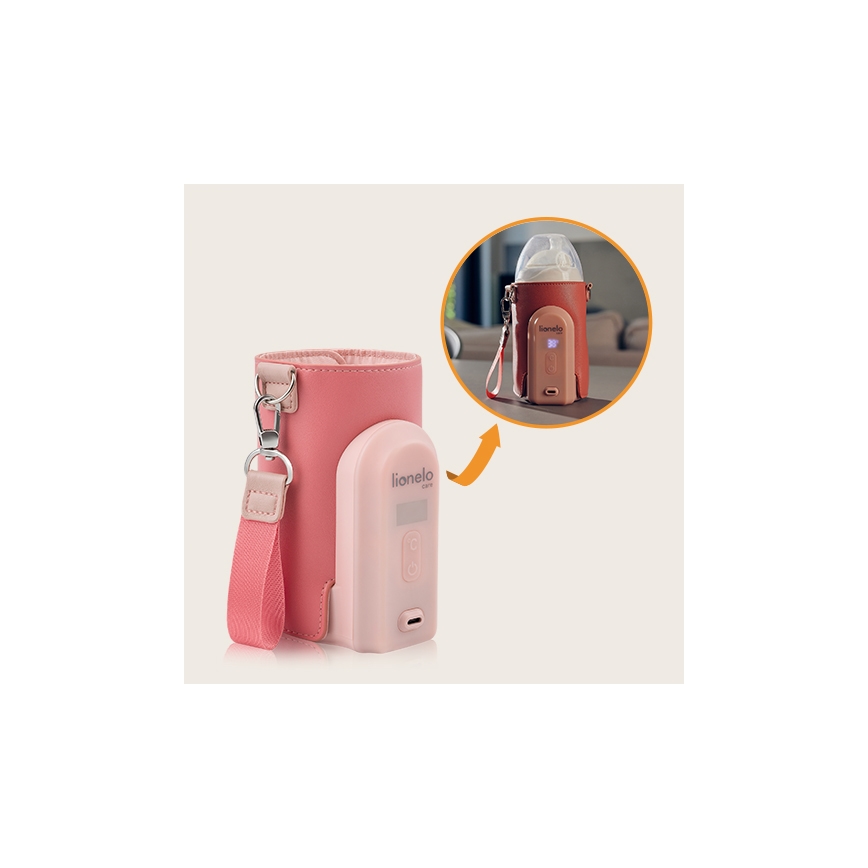 Lionelo - Chauffe-biberon rechargeable THERMUP GO EVO 18W/5V rose