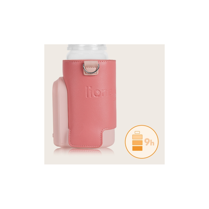 Lionelo - Chauffe-biberon rechargeable THERMUP GO EVO 18W/5V rose