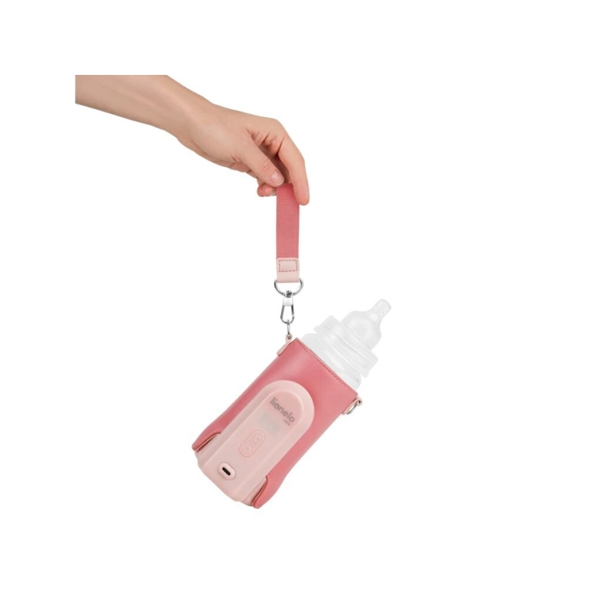 Lionelo - Chauffe-biberon rechargeable THERMUP GO EVO 18W/5V rose