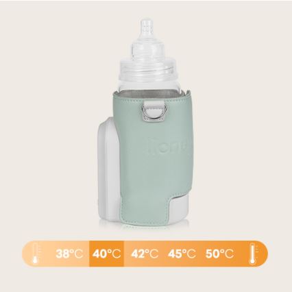 Lionelo - Chauffe-biberon rechargeable THERMUP GO EVO 18W/5V vert/blanc