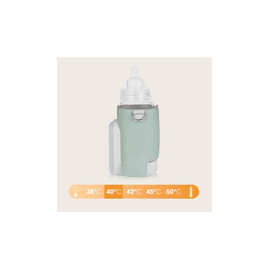 Lionelo - Chauffe-biberon rechargeable THERMUP GO EVO 18W/5V vert/blanc