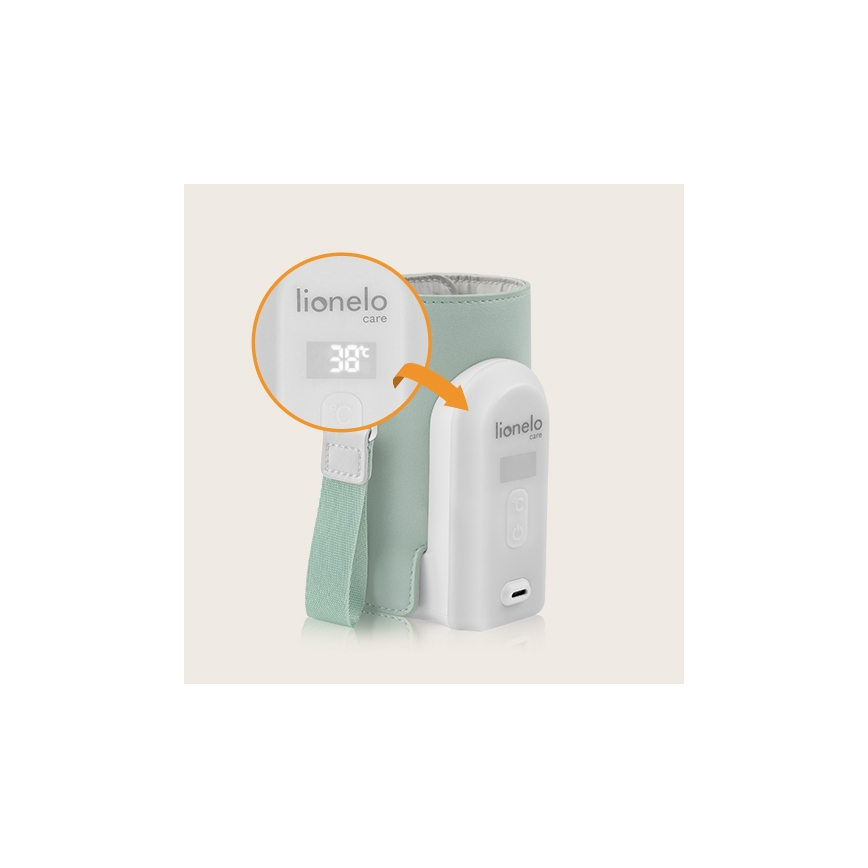 Lionelo - Chauffe-biberon rechargeable THERMUP GO EVO 18W/5V vert/blanc