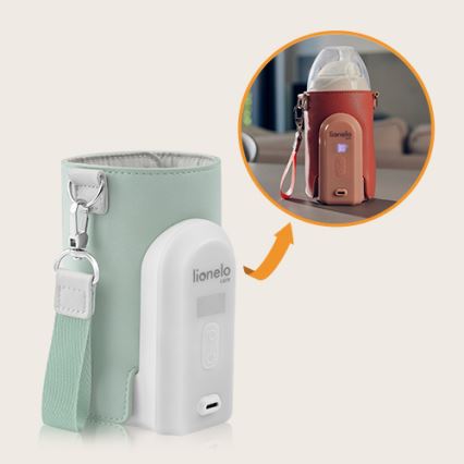 Lionelo - Chauffe-biberon rechargeable THERMUP GO EVO 18W/5V vert/blanc