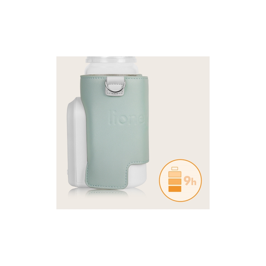 Lionelo - Chauffe-biberon rechargeable THERMUP GO EVO 18W/5V vert/blanc